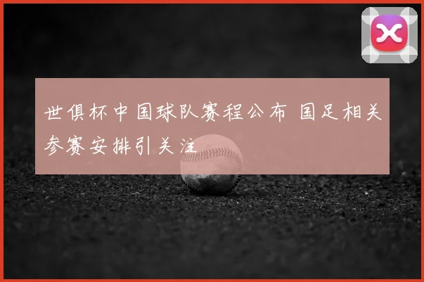 世俱杯中国球队赛程公布 国足相关参赛安排引关注